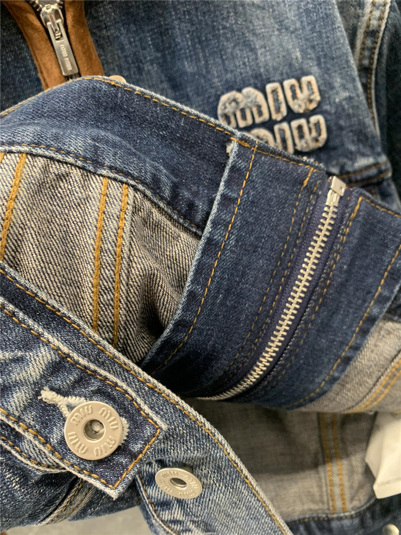 M1um1u lapel denim jacket replica d&g clothing