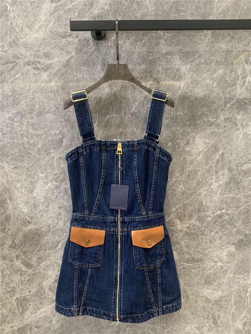 l0vis Vvtt0n lv denim suspender vest dress replicas clothes