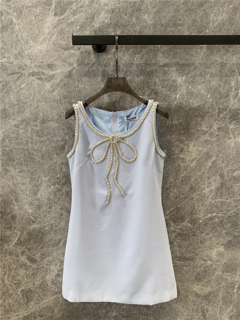 Miu Miu Light Blue Sleeveless Mini Dress