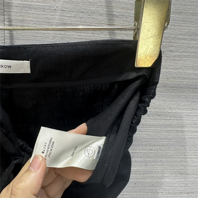 The R0w cotton and linen straight wide-leg pants replica clothing