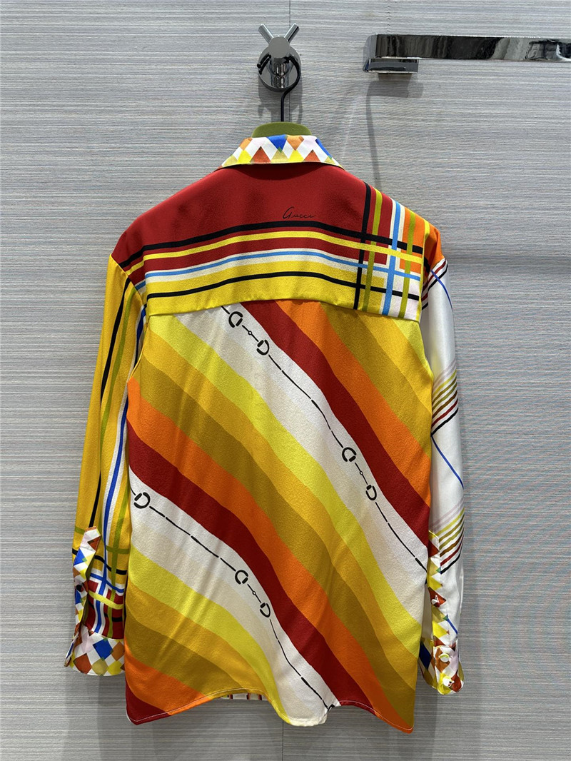 Gvc*1 patchwork printed silk shirt replica clothing sites