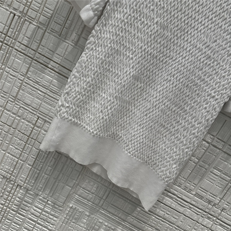 Ch**el lace collar short-sleeve top white