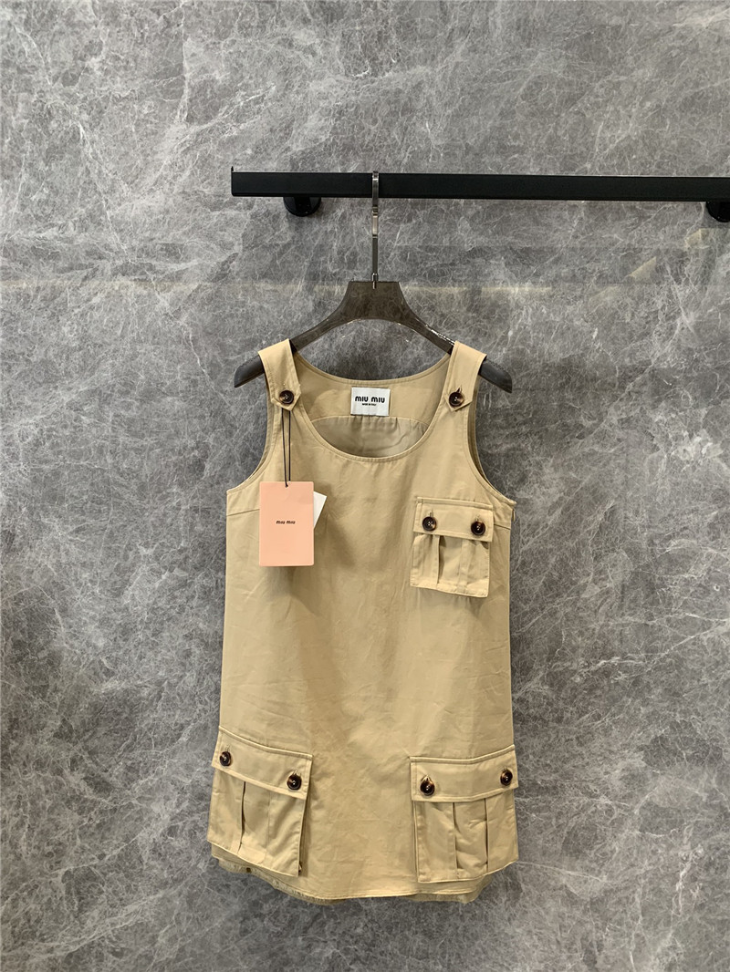 M1um1u workwear pocket vest dress replica clothing sites