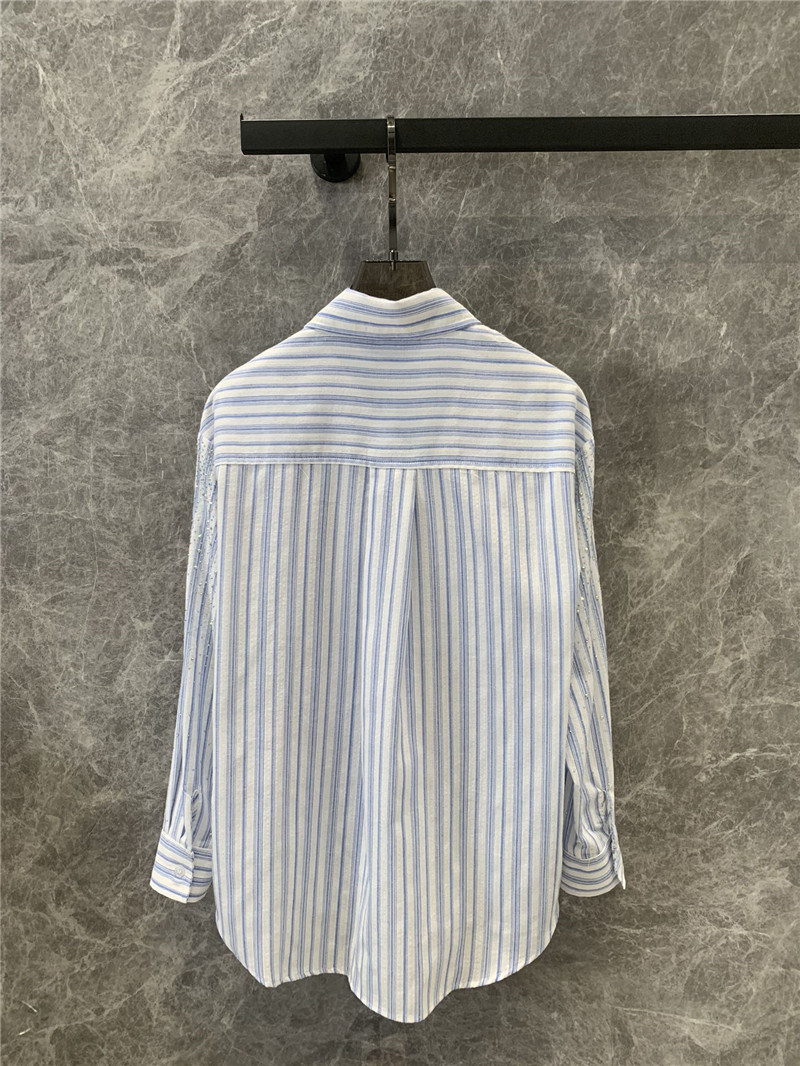 M1um1u letter striped long-sleeved shirt replica d&g clothing