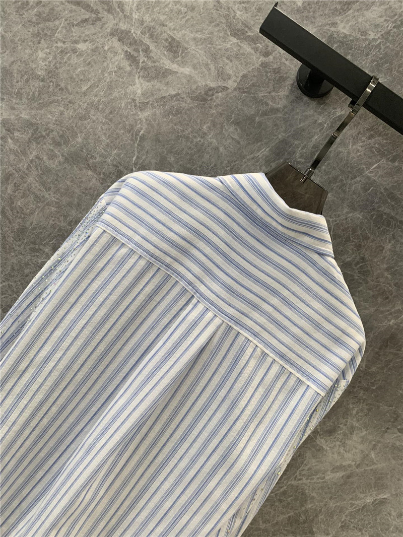 M1um1u letter striped long-sleeved shirt replica d&g clothing