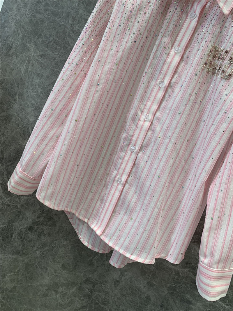 M1um1u letter striped long-sleeved shirt replica d&g clothing