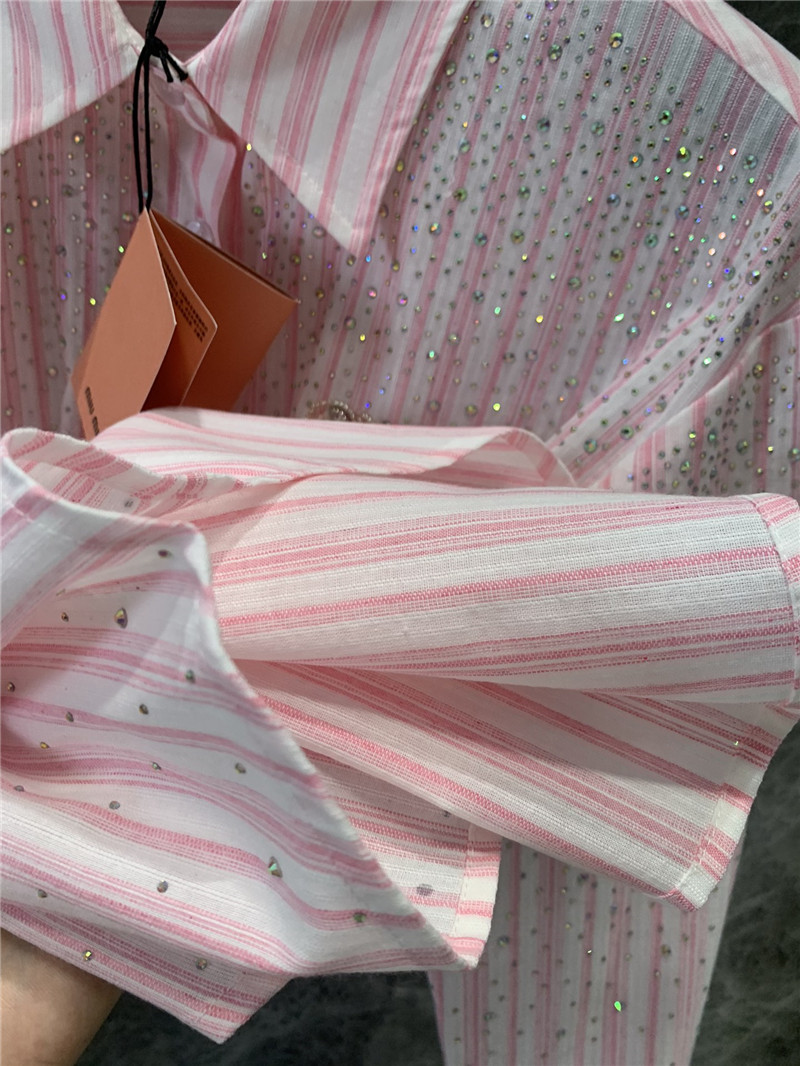 M1um1u letter striped long-sleeved shirt replica d&g clothing