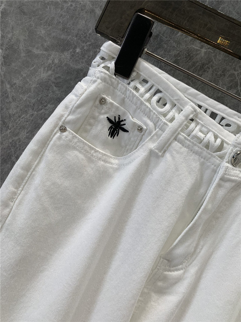 D10r plain white wide-leg jeans
