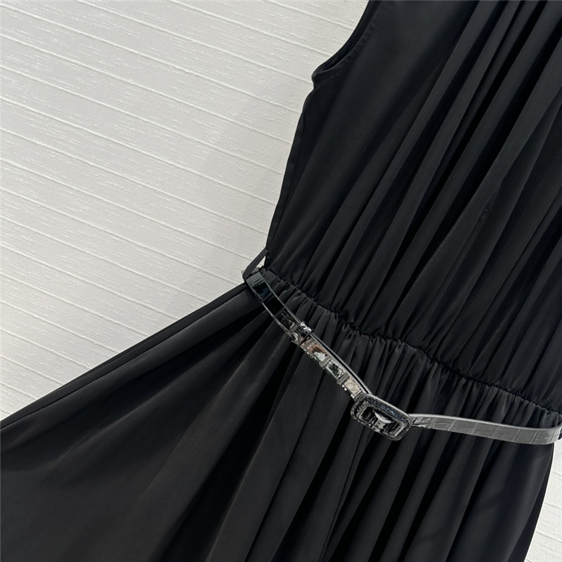 D10r twist pleated open collar dress replica clothes