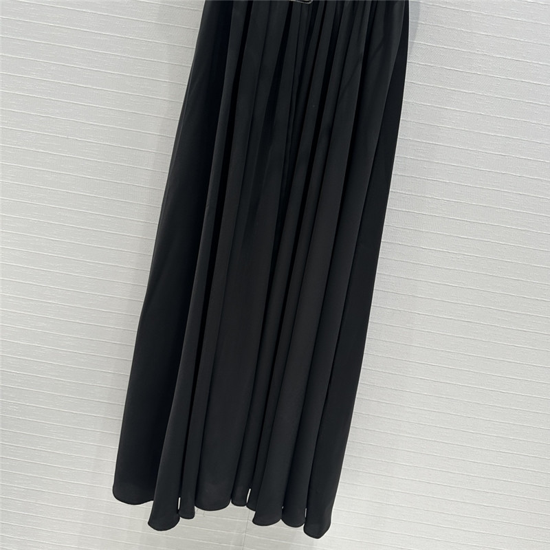 D10r twist pleated open collar dress replica clothes