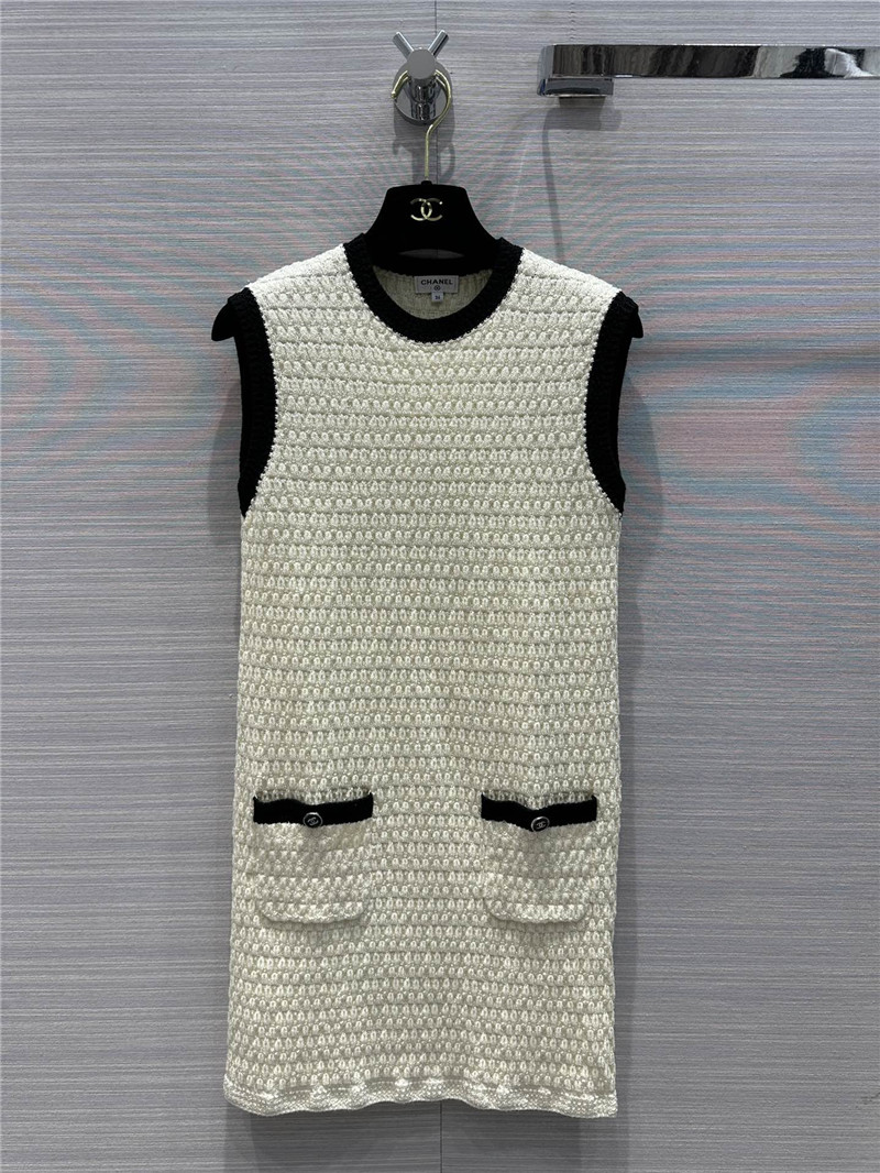 Ch**el embossed woven vest dress replica clothes