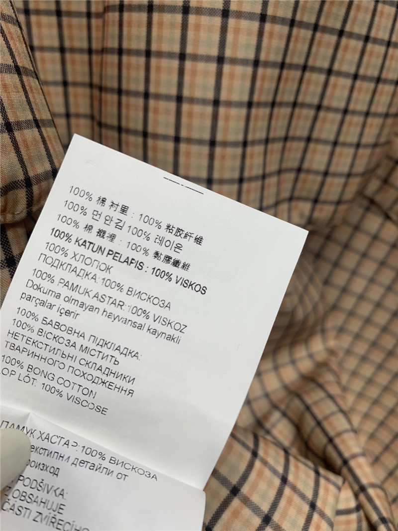 M1um1u contrast color plaid stand collar zipper jacket replicas clothes