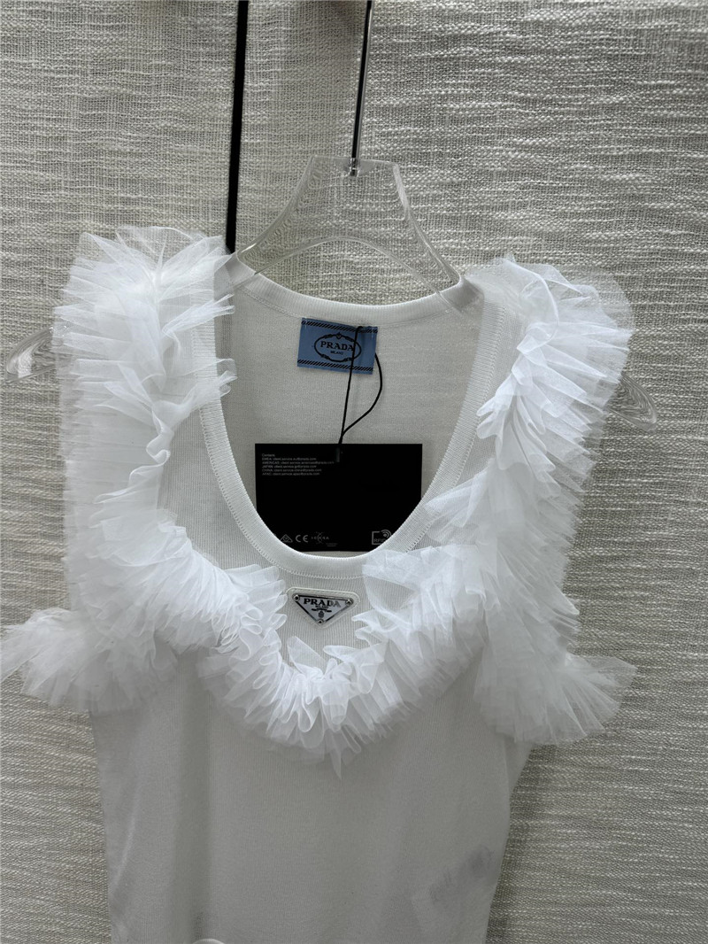 Pra*a mesh stitching see-through small vest replica d&g clothing