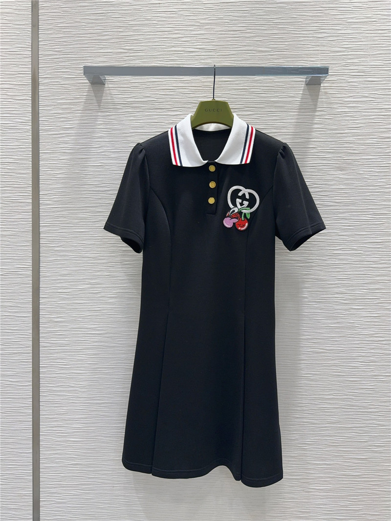 Gvc*1 ribbed contrast ribbon polo dress replica clothes