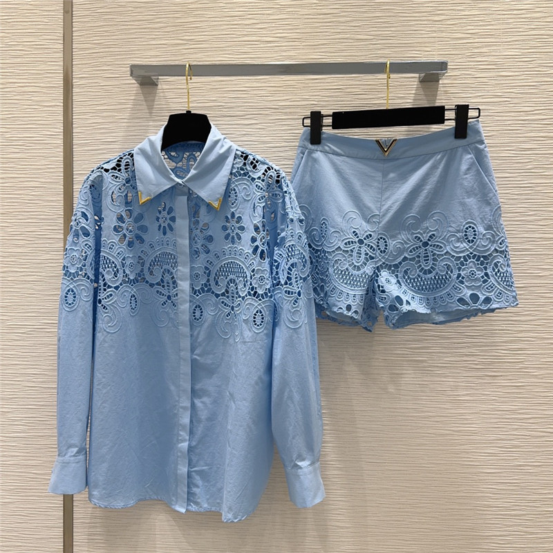 Va1e*ntin0 light luxury shirt set replica clothing sites