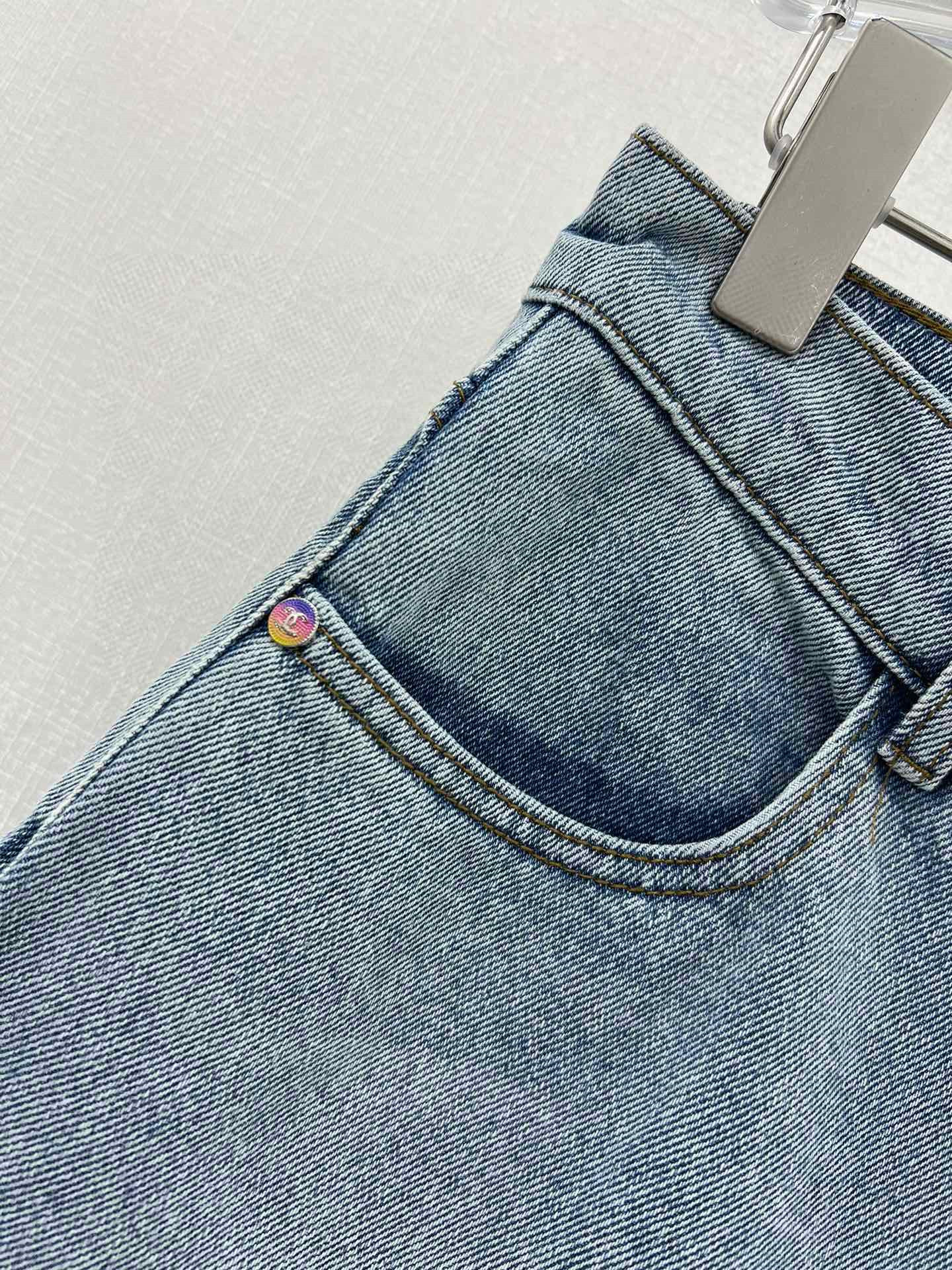 Ch**el high waist denim shorts replicas clothes