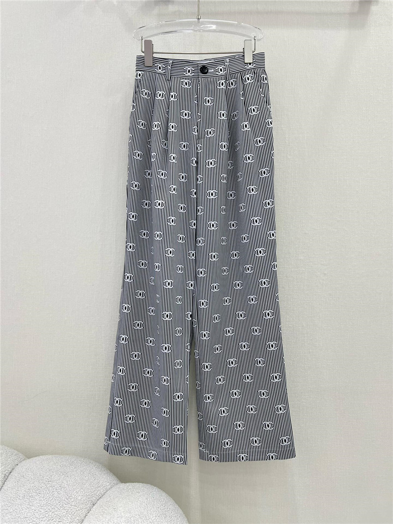 Ch**el new striped wide-leg pants replicas clothes