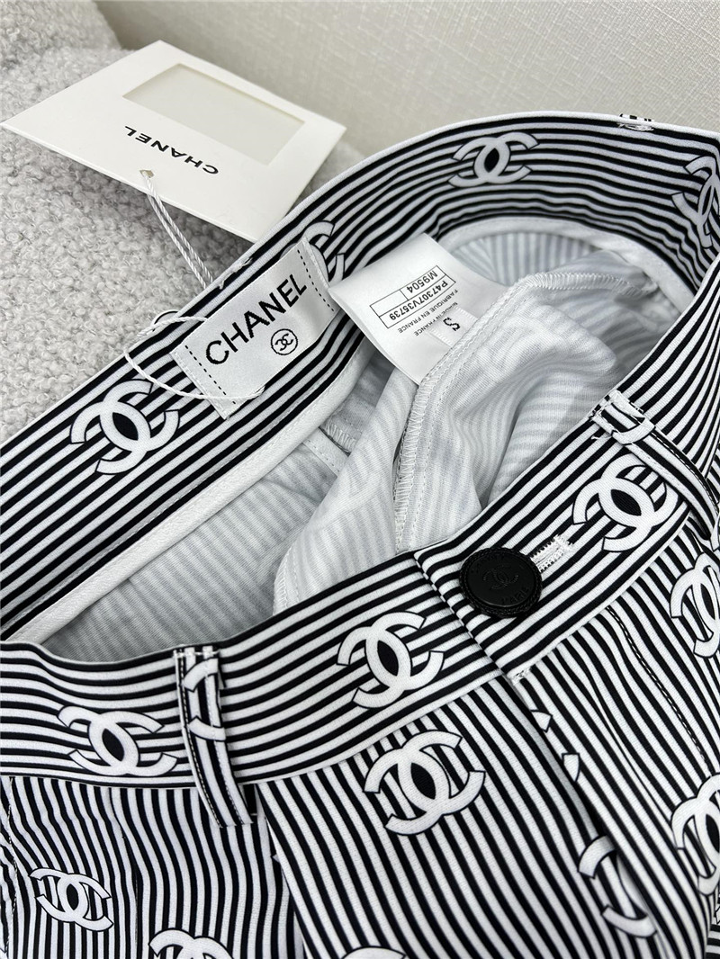 Ch**el new striped wide-leg pants replicas clothes