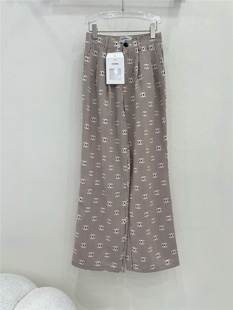 Ch**el new striped wide-leg pants replicas clothes
