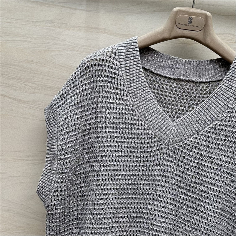 BC sparkling sequined linen knit top replica clothes