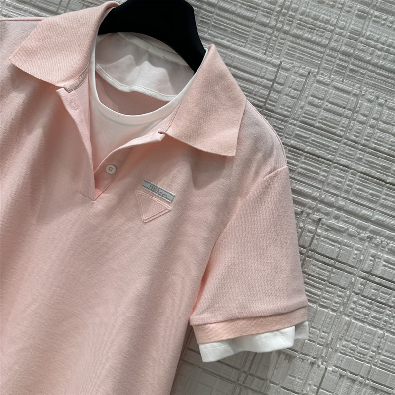 Pra*a fake two-piece top + pleated skirt replica d&g clothing