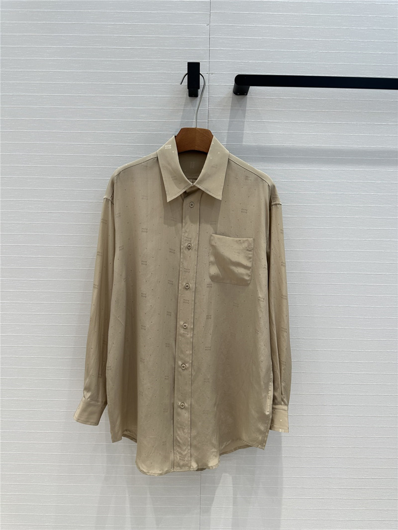 M1um1u letter jacquard silk shirt replica clothing sites