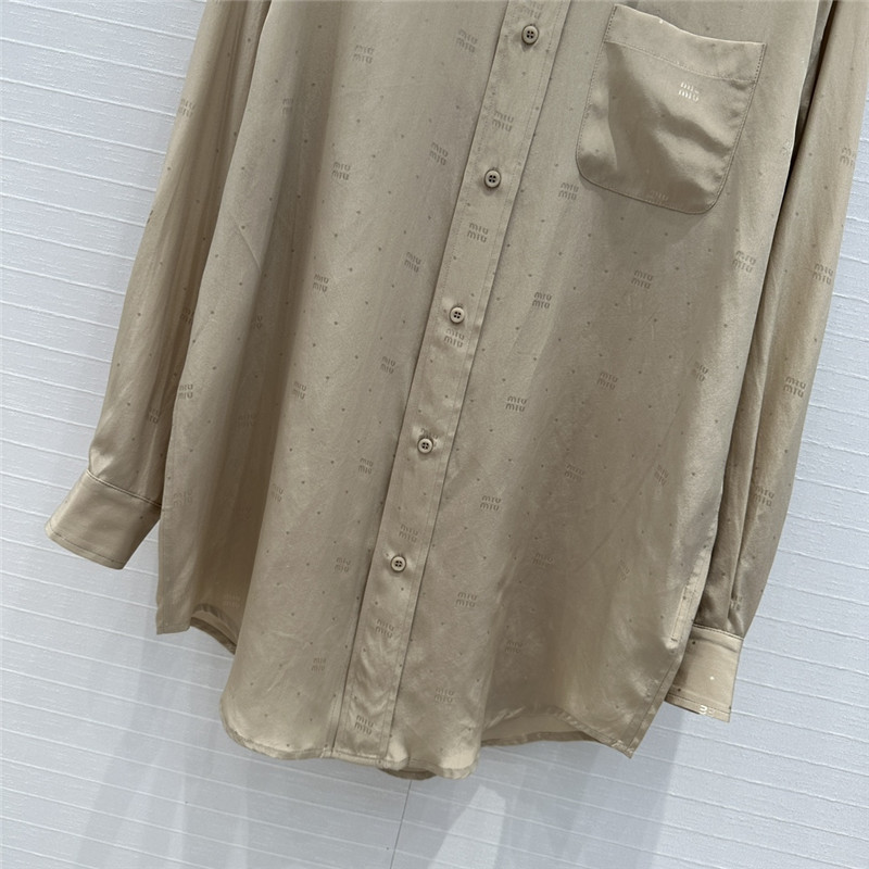 M1um1u letter jacquard silk shirt replica clothing sites