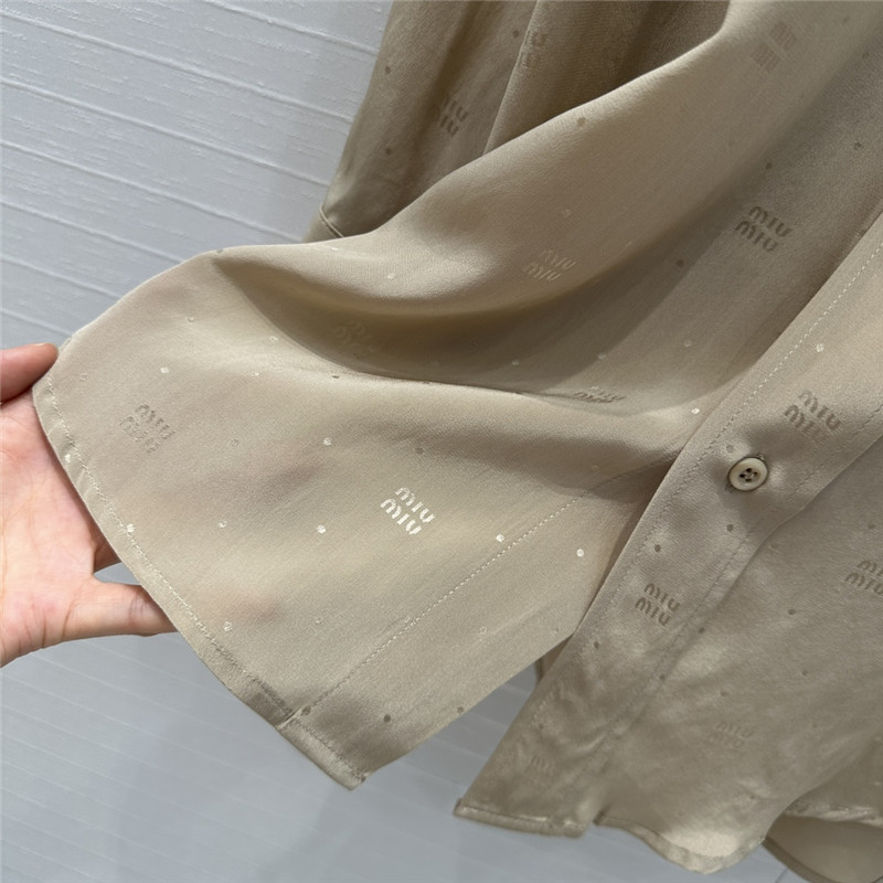 M1um1u letter jacquard silk shirt replica clothing sites