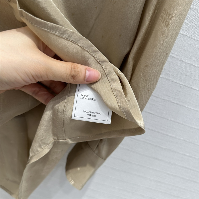 M1um1u letter jacquard silk shirt replica clothing sites