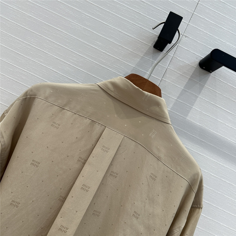 M1um1u letter jacquard silk shirt replica clothing sites