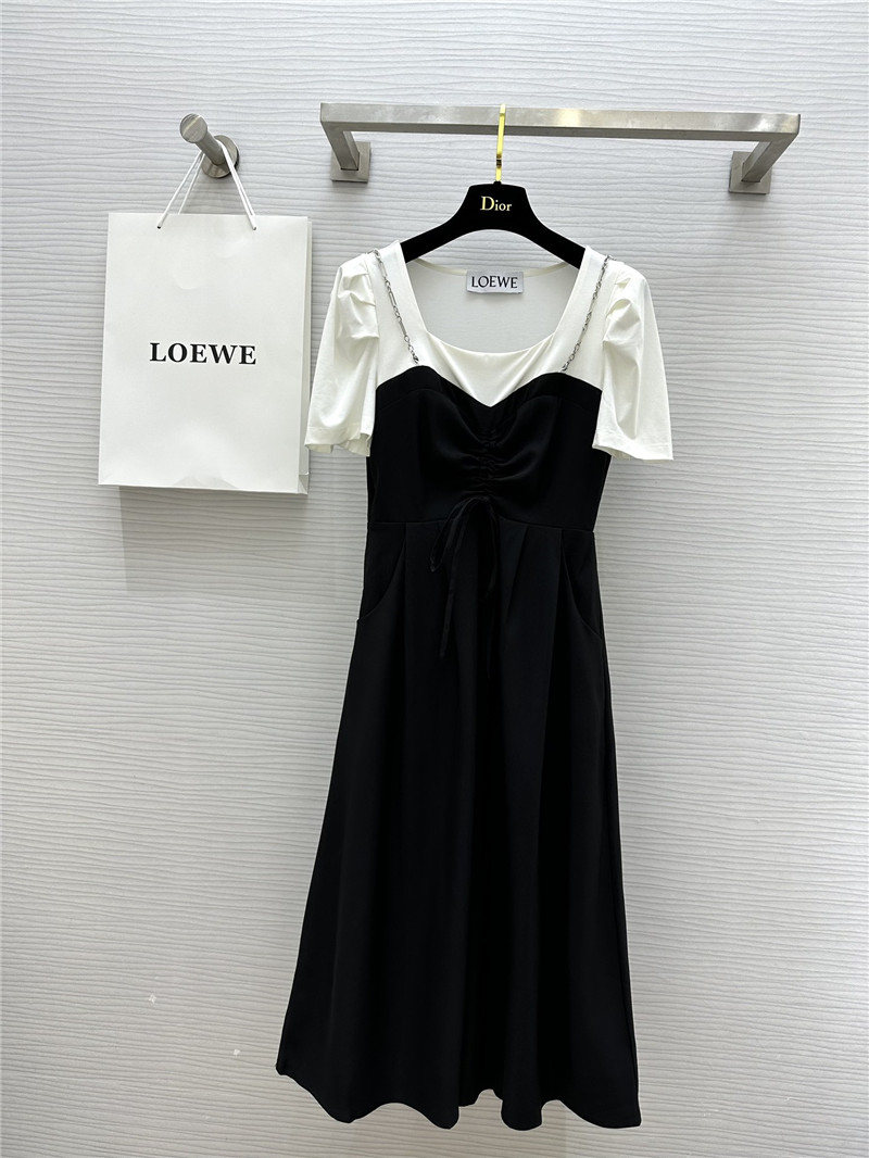 L0ew* fake two piece short sleeve dress replicas clothes
