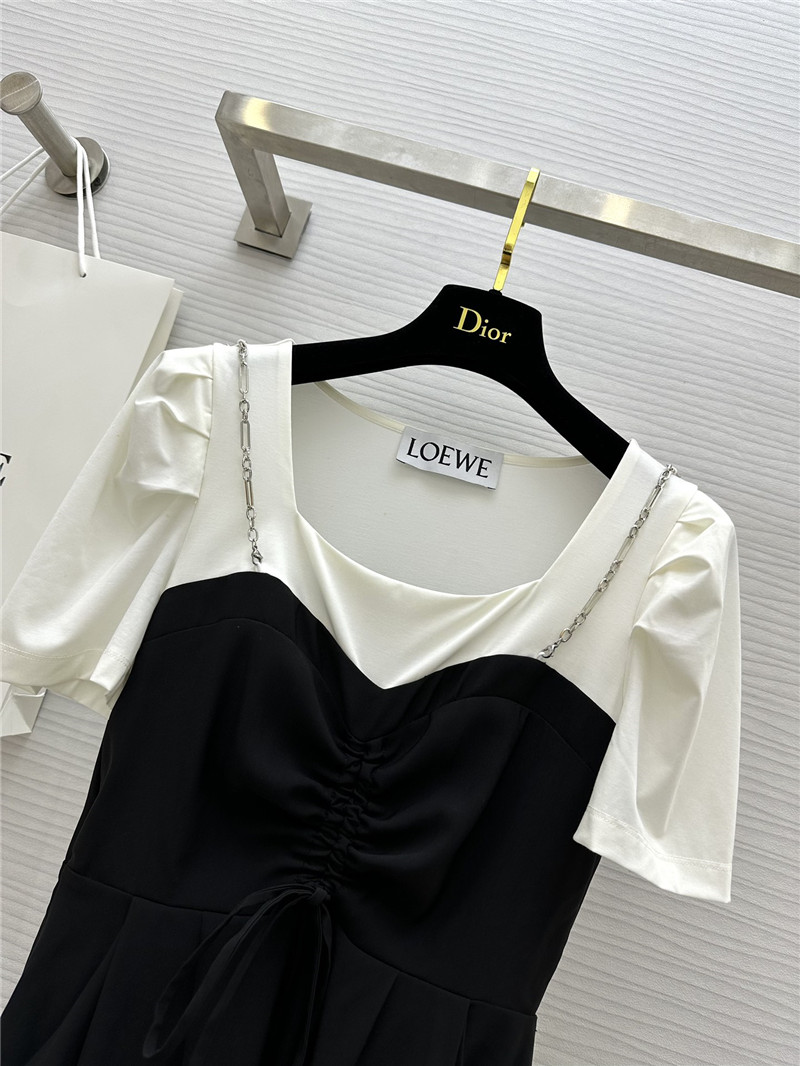 L0ew* fake two piece short sleeve dress replicas clothes