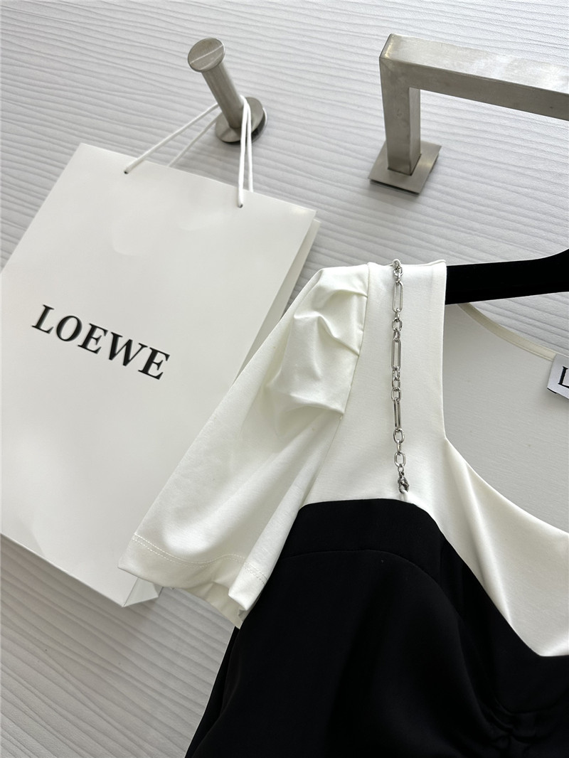 L0ew* fake two piece short sleeve dress replicas clothes