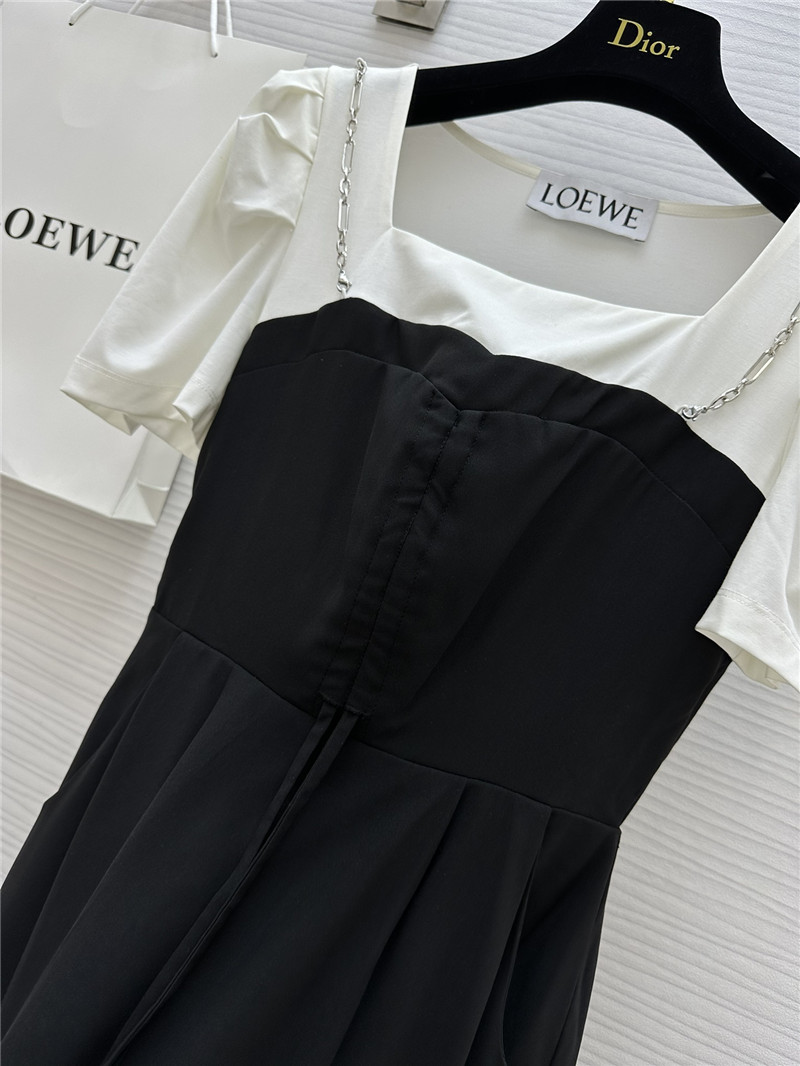 L0ew* fake two piece short sleeve dress replicas clothes