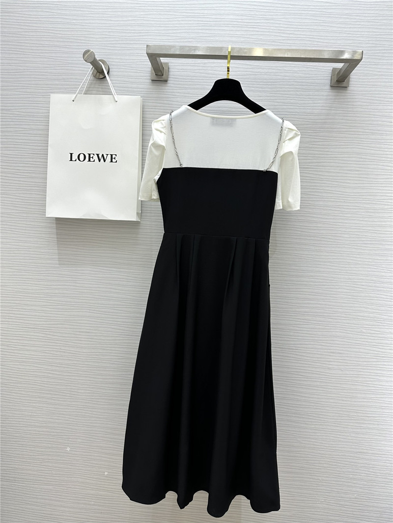 L0ew* fake two piece short sleeve dress replicas clothes