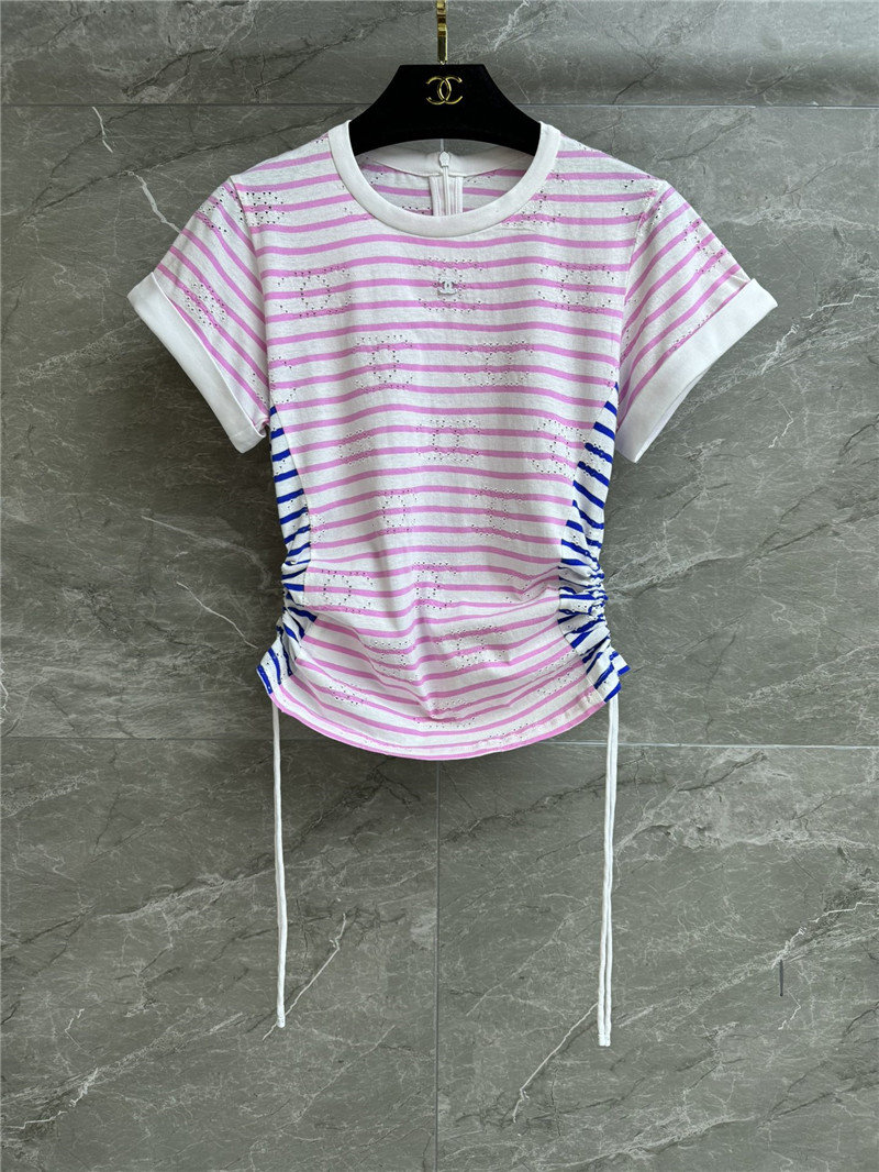 Ch**el striped drawstring top replica d&g clothing