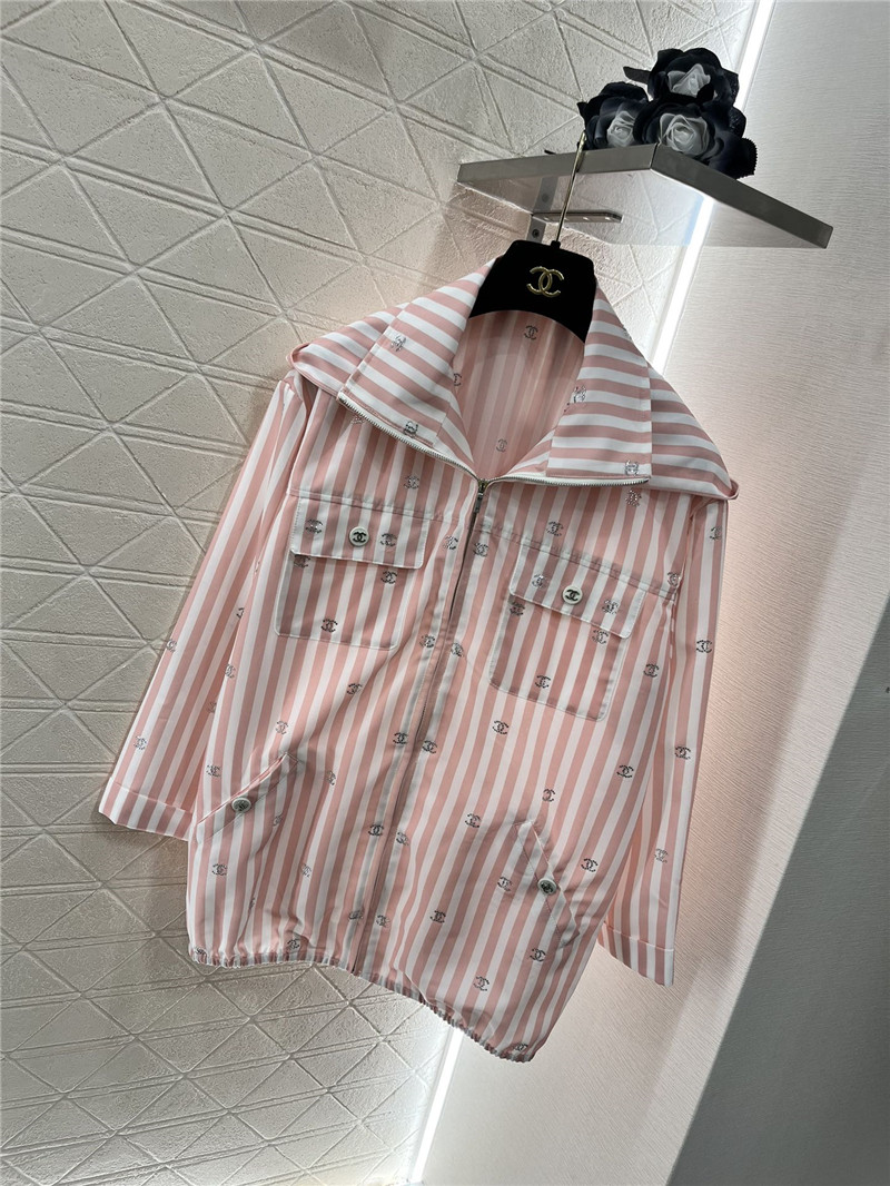 ch**el hot D1am0nd double c striped hooded jacket replicas clothes