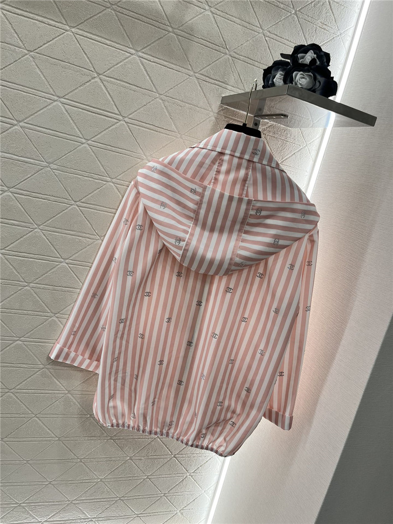 ch**el hot D1am0nd double c striped hooded jacket replicas clothes