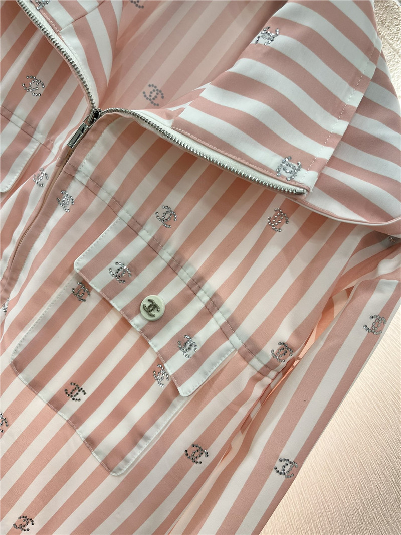 ch**el hot D1am0nd double c striped hooded jacket replicas clothes