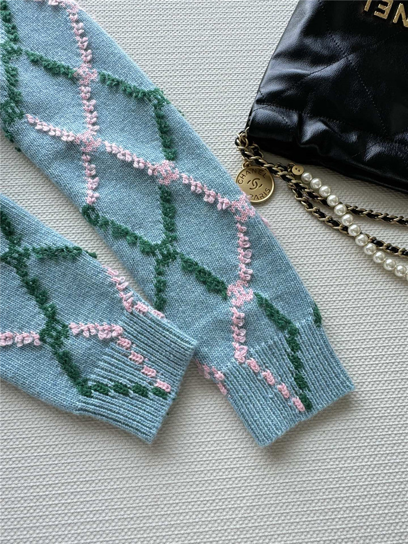 ch**el D1am0nd jacquard cardigan blue