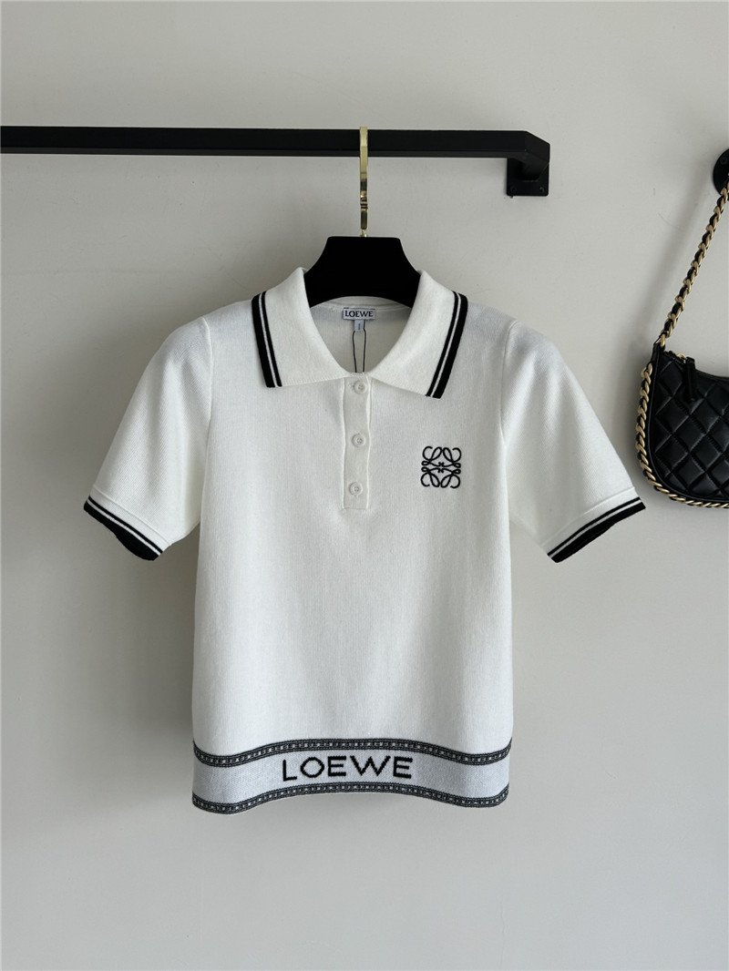 L0ew* knitted lapel short-sleeved top replica d&g clothing