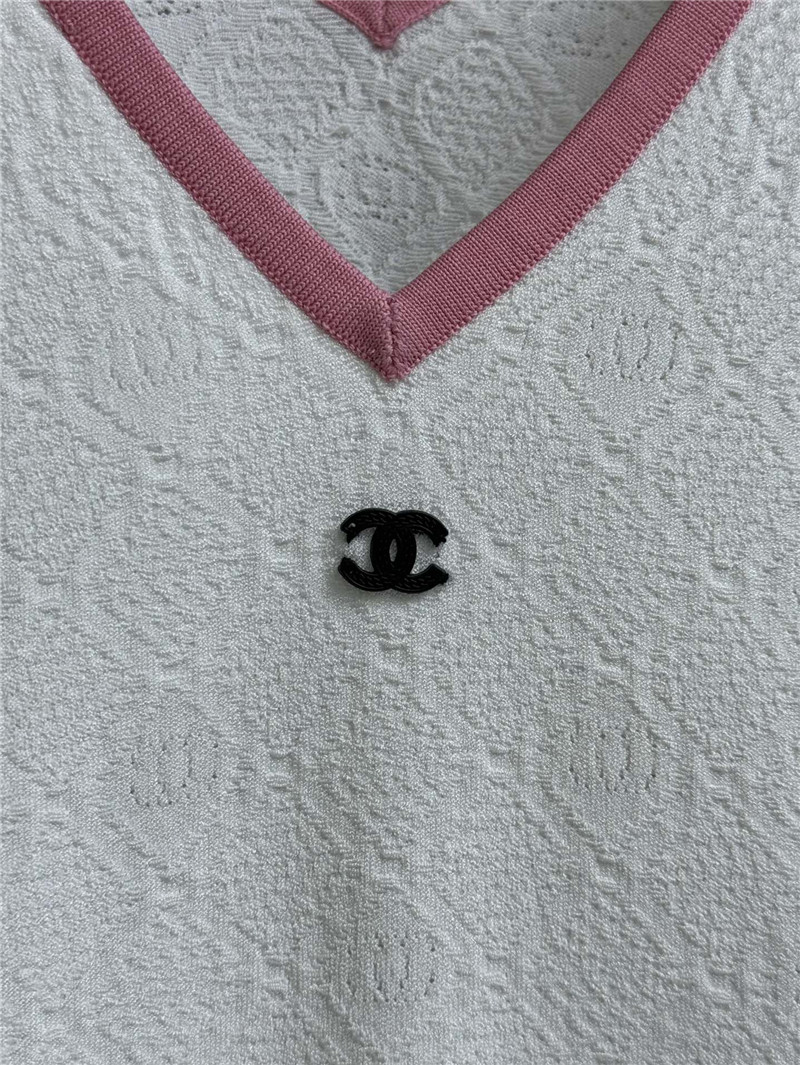 Ch**el v-neck colorblock vest dress cheap replica designer clothes