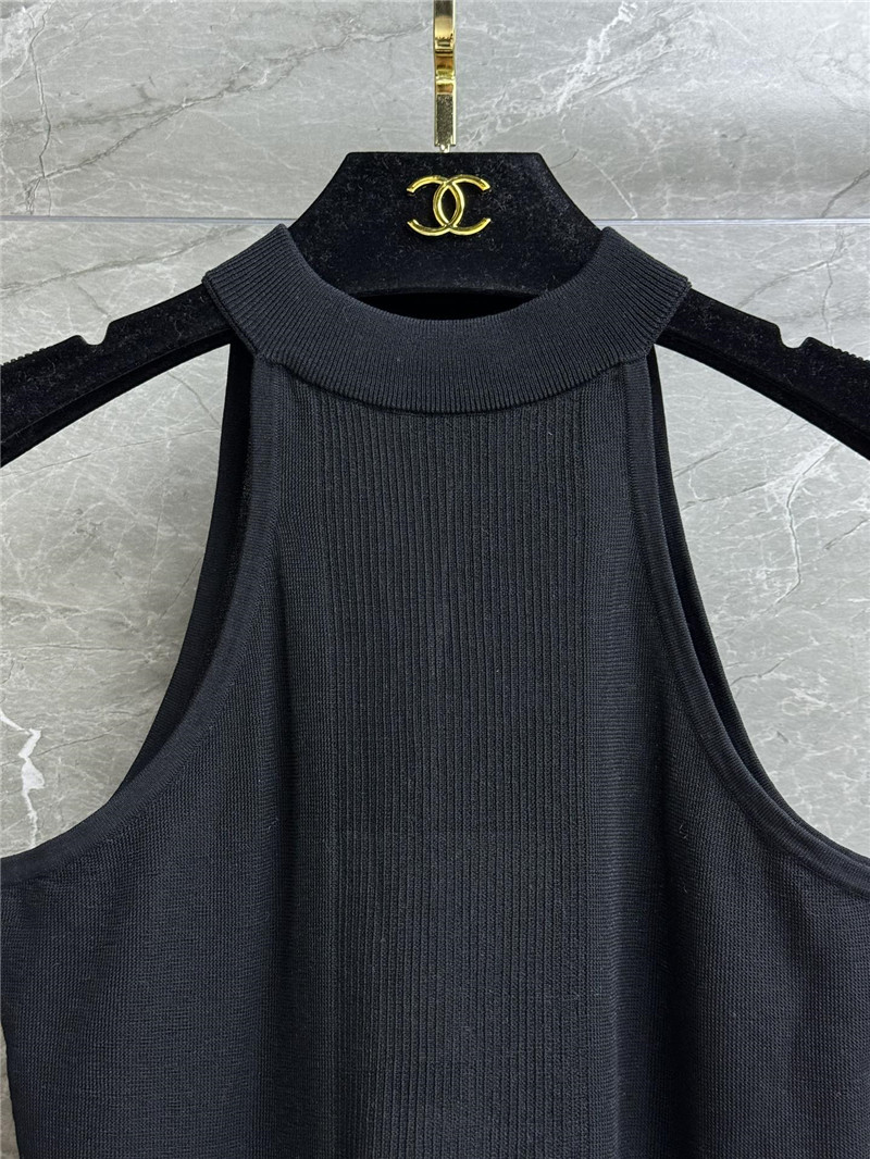 Ch**el ruffled knitted vest replica d&g clothing