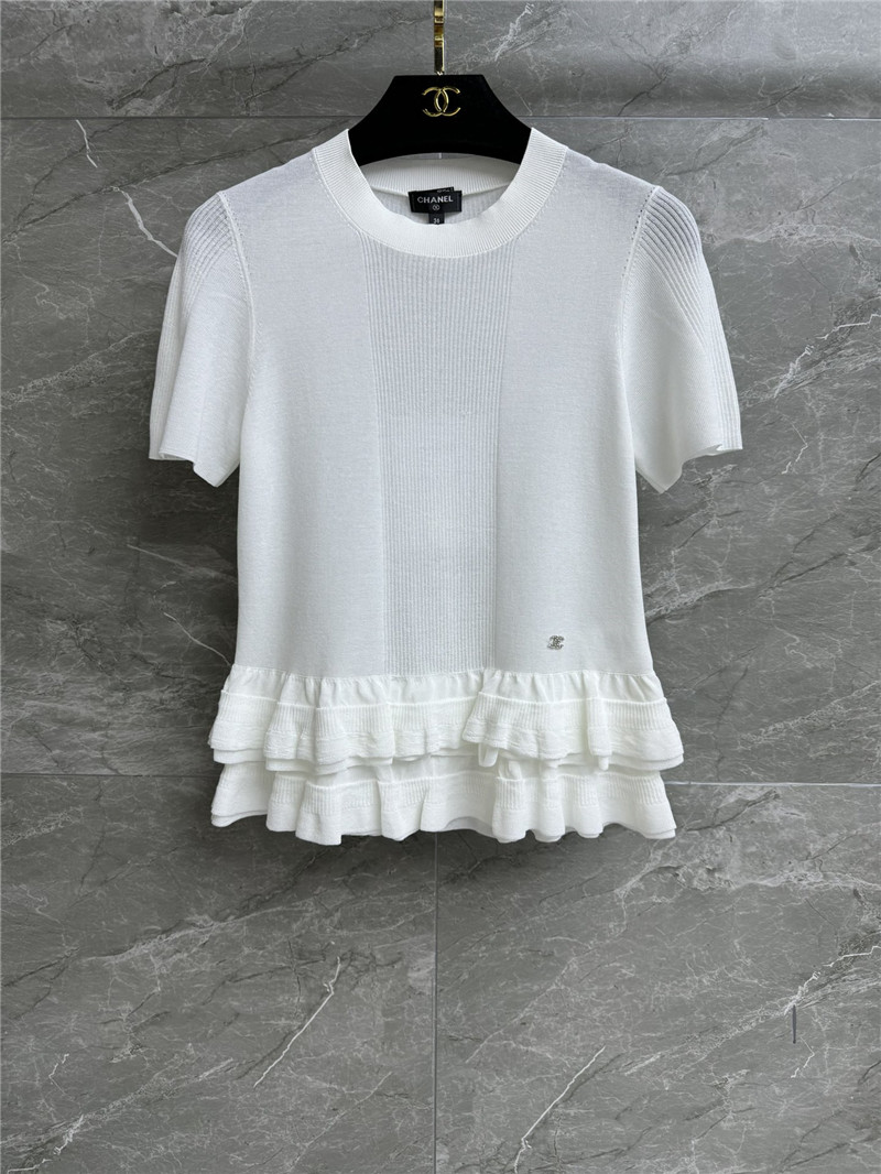 Ch**el ruffled knit top replica clothing sites