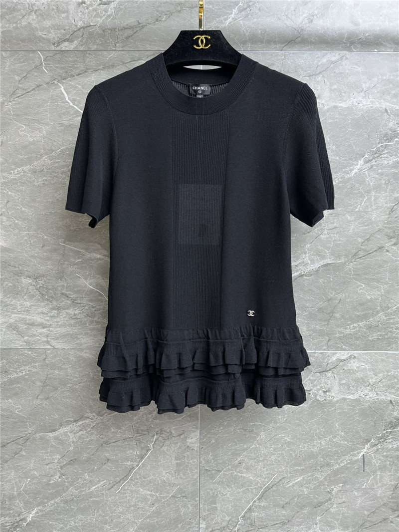 Ch**el ruffled knit top replica clothing sites