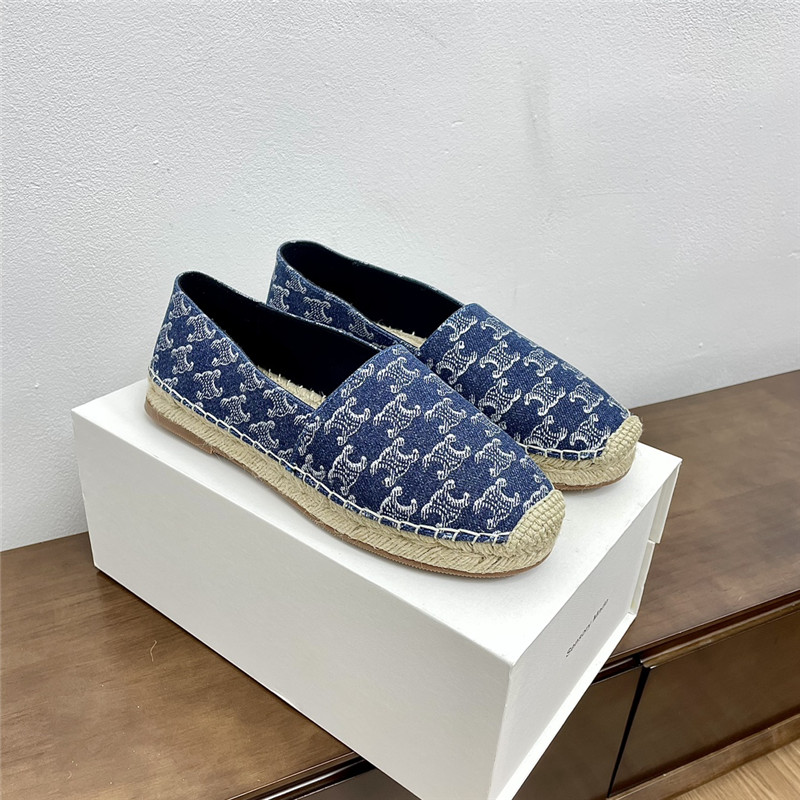 Ce1i*e triomphe stamped denim espadrilles