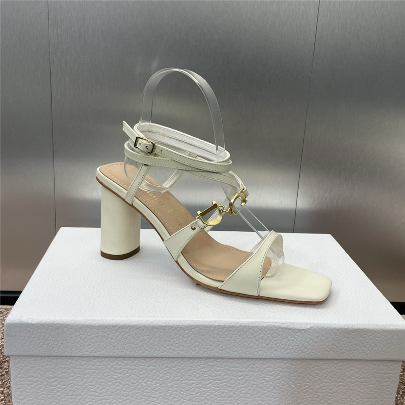 c’est D10r heeled sandal ivory calfskin