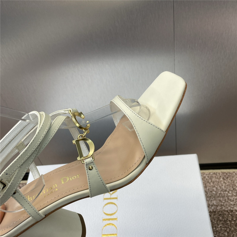 c’est D10r heeled sandal ivory calfskin
