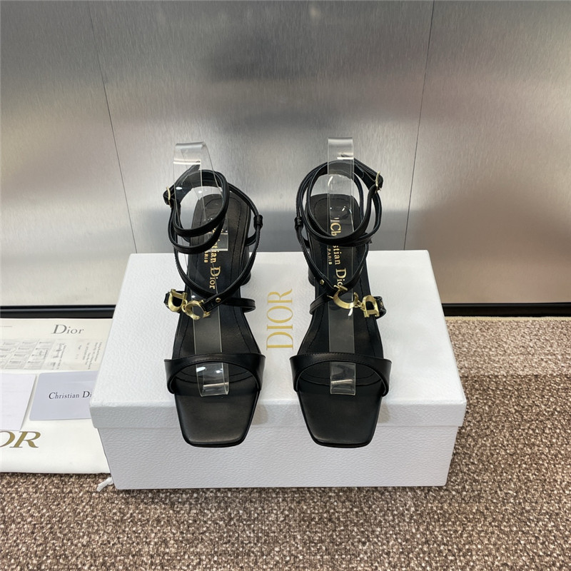 c’est D10r heeled sandal black calfskin