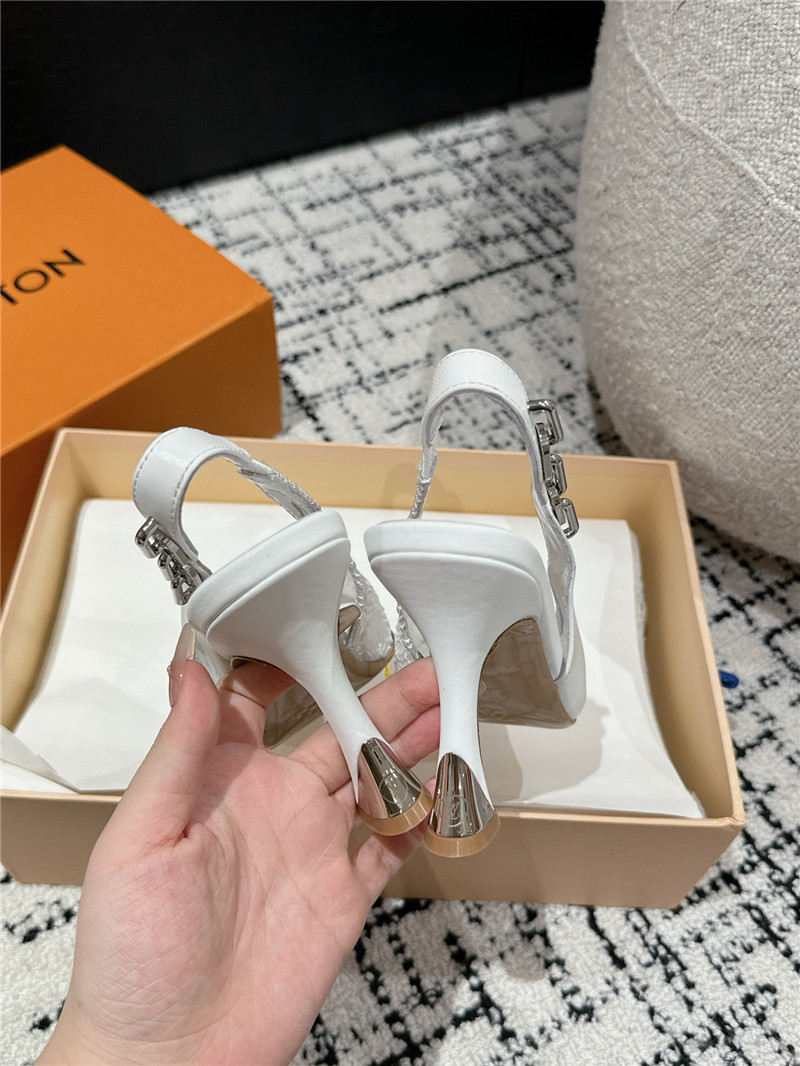 l0vis Vvtt0n sparkle slingback pump 65mm white lace